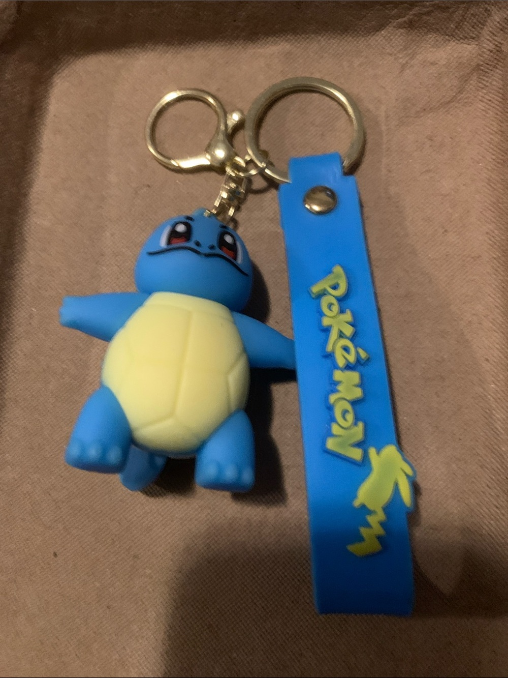 New Pokemon Blue and Yellow Squirtle Keychain unisex